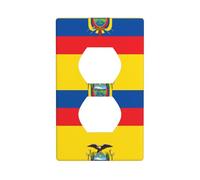 AEKGOHP Panneau mural décoratif à double prise avec drapeau de l'Équateur - Durable et adapté pour interrupteur - 11,4 x 7 cm