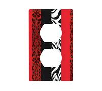 AEKGOHP Panneau mural décoratif à double prise avec imprimé léopard rouge et zèbre - Durable et adapté aux accessoires d'interrupteur - 11,4 x 7 cm