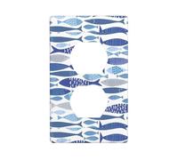 AEKGOHP Panneau mural décoratif à double prise imprimé Shoal of Fish - Durable et adapté aux accessoires d'interrupteur - 11,4 x 7 cm