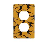 AEKGOHP Panneau mural décoratif à double prise Motif singe Gibbon Noir 11,4 x 7 cm