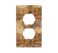 AEKGOHP Panneau mural décoratif à double prise vintage avec impression carte du monde ancienne, durable et adapté aux accessoires d'interrupteur, 11,4 x 7 cm