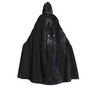 AEKGOHP Panthère aux yeux bleus imprimés Halloween adulte cape à capuche vêtements homme et femme manteau manteau jeu de rôle