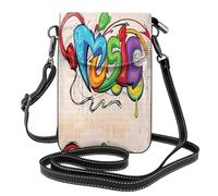 AEKGOHP Petit sac à bandoulière à rabat en cuir imprimé de style musical, imperméable et durable