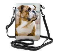 AEKGOHP Petit sac à bandoulière en cuir imprimé chien anglais amusant pour femme, imperméable et durable
