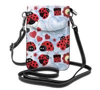 AEKGOHP Petit sac à bandoulière en cuir imprimé coccinelle et nuage pour femme, imperméable et durable