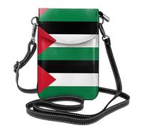 AEKGOHP Petit sac à bandoulière en cuir imprimé drapeau de l'État de Palestine pour femme, imperméable et durable