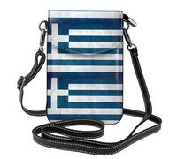 AEKGOHP Petit sac à bandoulière en cuir imprimé drapeau grec pour femme, imperméable et durable