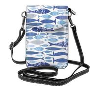 AEKGOHP Petit sac à bandoulière en cuir imprimé Shoal Of Fish pour femme, imperméable et durable