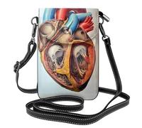AEKGOHP Petit sac à bandoulière en cuir pour femme, imperméable et durable avec motif cœur imprimé graphique humain