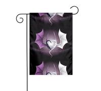 AEKGOHP Purple and Wirte Dragons Prints Mât de drapeau extérieur Décoration de cour double face 30,5 x 45,7 cm