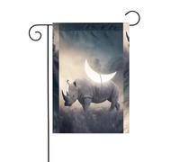AEKGOHP Rhino Prints Mât de drapeau de jardin extérieur décoration double face 30,5 x 45,7 cm