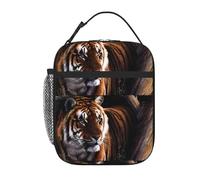 AEKGOHP Sac à déjeuner isotherme portable avec imprimé tigre du Bengale, sac à déjeuner réutilisable durable pour homme et femme
