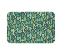 AEKGOHP Tapis de sol antidérapant et épais lavable pour salle de bain, chambre à coucher, motif cactus mignon, imprimé sans couture, 40,6 x 61 cm