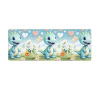 AEKGOHP Tapis de souris extra large avec imprimé dinosaure d'amour - Clavier de jeu antidérapant - Version épaisse - 30,5 x 80 cm