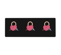 AEKGOHP Tapis de souris extra large pour la Saint Valentin Motif cadenas d'amour Pour bureau d'ordinateur Version épaisse 30,5 x 80 cm