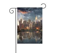AEKGOHP The New York City Skyline Prints Garden Flag Pole Outdoor Courtyard Decoration Double-face 30,5 x 45,7 cm