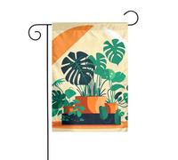 AEKGOHP Tortue de dessin animé en bambou imprimé mât de drapeau extérieur cour décoration double face 30,5 x 45,7 cm