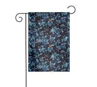 AEKGOHP Tortue de mer imprimée mât de drapeau de jardin extérieur décoration cour double face 30,5 x 45,7 cm