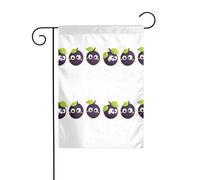 AEKGOHP Trois jolis petits pruneaux imprimés sur mât de drapeau de jardin extérieur décoration cour double face 30,5 x 45,7 cm