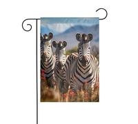 AEKGOHP Zèbres sur l'Afrique du Sud - Mât de drapeau de jardin - Décoration de cour extérieure - Double face - 30,5 x 45,7 cm