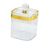 AEKLXVKU Bocal de conservation alimentaire avec couvercle pour épices et thé, doré, 8,6 x 12,5 cm