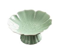 AEKLXVKU Bol à fruits en porcelaine sur pied décoratif pour cuisine, ferme, décoration d'intérieur, vert, 12,7 x 5,8 cm