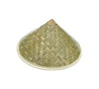 AEKLXVKU Chapeau de soleil en bambou à large bord pour loisirs créatifs - Chapeau oriental pour jardin, bricolage et agriculture - 36 cm - Vert