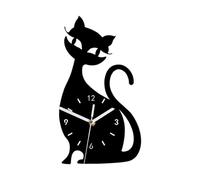 AEKLXVKU Horloge murale amusante pour chambre à coucher, salon, cuisine, noir, 30 x 17 cm