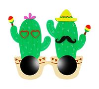 AEKLXVKU Lunettes de soleil fantaisie colorées pour fête - Style mexicain - Motif cactus