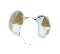 AEKLXVKU Serre-tête oreilles de chien pour performance sur scène, Halloween, festival, blanc clair, 11 x 10 x 9 cm