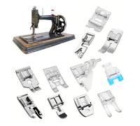 AEKZOX 11 pièces Pieds-de-biche pour machine à coudre - Accessoires compatibles avec W6, Singer, Brother, Privileg, Janome, Husqvarna, Carina - Pieds multifonctions pour machines à coudre domestiques