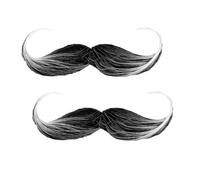 AEKZOX 2 pièces Fausse Barbe À Coller, Fausse Barbe pour Homme, Moustache Deguisement, Barbe Rétro des Années 80, Adaptée pour Le Cosplay, Le Maquillage
