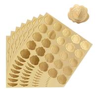 AEKZOX 200 pièces Autocollants Auto-Adhésifs, Étiquettes de Sceaux de Relief, Stickers et Gommettes Autocollantes de Motif de Fleur pour Invitation de Mariage, Enveloppe Mariage, Cartes de Voeux (Or)