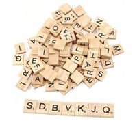 AEKZOX 200 pièces Lettres en Bois, Lettres Mobiles, Tuiles de Lettre en Bois A à Z, Lettres de Scrabble, Lettre en Bois Scrabble, Pour Travaux Manuels, Cadeau, étude, Orthographe (20 x 18 x 4mm)