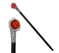 AEKZOX Canne gothique Halloween, 1 pièce, Accessoires de costume vampire, Déguisement tête de mort, Sceptre de pharaon, Baguette sorcière pour enfants, Cosplay Dress Up Party (75 cm)