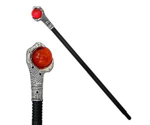 AEKZOX Canne gothique Halloween, 1 pièce, Accessoires de costume vampire, Déguisement tête de mort, Sceptre de pharaon, Baguette sorcière pour enfants, Cosplay Dress Up Party (75 cm)