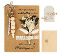 AEKZOX Demande Marraine - Porte-Clés Cadeau avec Carte Annonce « Veux-tu être ma Marraine » - Enveloppe avec Nœud Fait à la Main - Annonce Grossesse, Baptême, Noël