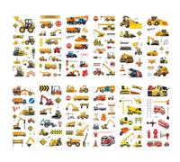 AEKZOX Gommettes 3D Gonflées Enfants 12 Feuilles Camions Autocollants avec Voitures Véhicules Tracteurs pour Garçons et Filles Cadeaux pour Anniversaire Enfant