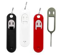 AEKZOX Lot de 3 Outils d'Éjection de Carte SIM avec Étui de Protection en Silicone, Éjecteur en Acier Inoxydable 304, Design Anti-Perte, Compatible avec iPhone, Android, Samsung, Huawei et Plus