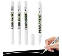AEKZOX Lot de 4 Marqueur Blanc Permanent Feutre Acrylique Blanc Stylo Indelebile Pointe Fine pour Pierre Bois Métal Dessin Cuir Céramique