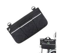 AEKZOX Sac de Rangement Imperméable Portable pour Accoudoir de Fauteuil Roulant avec Bandes Réfléchissantes, Compatible avec la Plupart des Fauteuils Roulants, Déambulateurs et Poussettes (Noir)