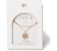 Aela Aela Diamond Simulant Birthstone Multirow Necklace