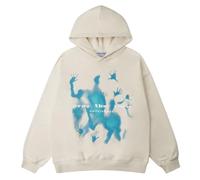Aelfric Eden Sweat Homme à Capuche Manches Longues Hoodie Oversize Sweat Coton Sweatshirt Y2K Vintage Hoody avec Capcuhe Outdoor Casual Hiver Automne Beige L