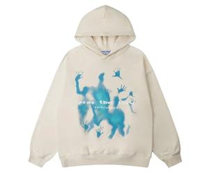 Aelfric Eden Sweat Homme à Capuche Manches Longues Hoodie Oversize Sweat Coton Sweatshirt Y2K Vintage Hoody avec Capcuhe Outdoor Casual Hiver Automne Beige L