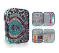 Aelike Étui à crochet - Sac de rangement à double compartiment avec fermeture éclair pour voyage, Vert, 18x14x3.5cm/7.08x5.51x1.37inch, Compacte