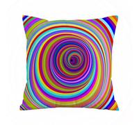 AELKSP Housse Coussin,Arc-en-Ciel, hypnotique Arc-en-Ciel coloré Vortex Effet hypnotique Illusion d'o,40x40 cm,Lot de Coussin Taie d'oreiller Décoratif Canapé pour Chambre, Canapé, Chaise, Lit,Jardin
