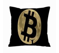 AELKSP Housse Coussin,La Lune, Un Signe Bitcoin et Une Figure Humaine. Format vectoriel.,50x50 cm,Lot de Coussin Taie d'oreiller Décoratif Canapé pour Chambre, Canapé, Chaise, Lit,Jardin
