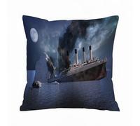 AELKSP Housse Coussin,Le paquebot Titanic après Avoir heurté Un Iceberg en 1912 au Large de Terre-Neu,50x50 cm,Lot de Coussin Taie d'oreiller Décoratif Canapé pour Chambre, Canapé, Chaise, Lit,Jardin