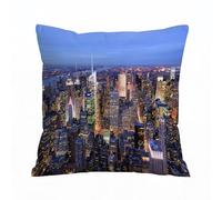 AELKSP Housse Coussin,Vue aérienne de New York Pleine de Gratte-Ciel ManhattantSalon,50x50 cm,Lot de Coussin Taie d'oreiller Décoratif Canapé pour Chambre, Canapé, Chaise, Lit,Jardin