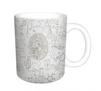 AELKSP Tasse à café, 11oz/330ml, mug en céramique,Mug Café & Thé, tasse drole, cadeau femme, idee cadeau homme, Formules chimiques scolaires. Papier à lettres. Fond de formules manuscrites. Lettres